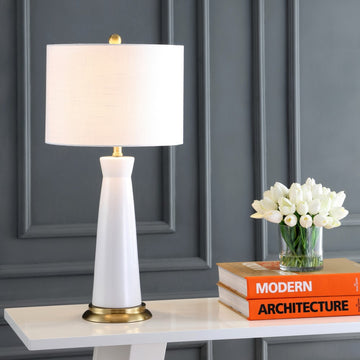 Hartley 29" Ceramic Column LED Table Lamp - JONATHAN Y